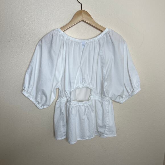 Old Navy White Cotton Open Back Blouse Medium - Picture 4 of 8